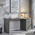 60 Inch Contemporary Executive Desk Wooden Home Office & Fluted Computer Desk
