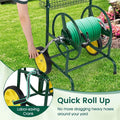 Garden Hose Reel Cart Holds 230FT of 5/8" Hose, Heavy Duty Hose Cart with 2 Wheels & Storage Basket, Portable Water Hose Organizer for Yard