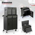 2 in 1 Rolling Tool Chest, 5-Drawer Tool Storage Cabinet with Wheels, Adjustable Shelf, Tool Box Organizer for Garage Warehouse Workshop
