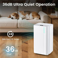 32 Pint Dehumidifier with 3.3FT Drain Hose, 24H Timer & 3 Color Indicator, 2000 sq ft Portable Dehumidifier for Basement, Bedroom, Bathroom