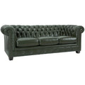 Hancock Tufted Top Grain Italian Leather Chesterfield Sofa Dimensions: 31" H x 86" W x 40" D