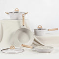 Carote Nonstick Cookware Set 21-Piece, Kitchen Pots and Pans Set, Stay Cool Handles, Induction Compatible, Cookware Set for RV and Camping, Beige