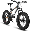 20 in Mountain Bike for 7 15 Years Old, 7 Speed Kids Bike with High Carbon Steel Frame, Fat Tire and Dual Disc Brake, Front Suspension Mountain