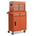 2 in 1 Rolling Tool Chest, 5-Drawer Tool Storage Cabinet with Wheels, Adjustable Shelf, Tool Box Organizer for Garage Warehouse Workshop